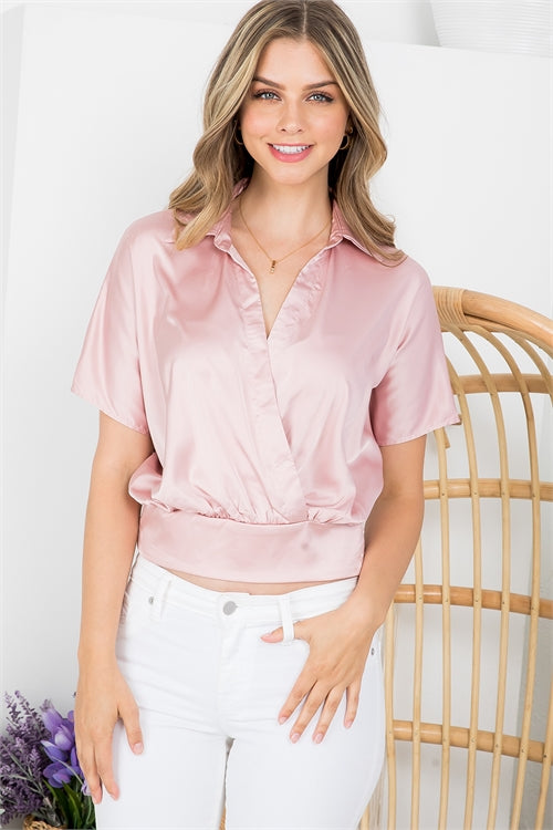 Blush Silk V-Neck